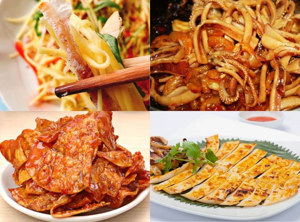 Món ăn từ mực một nắng