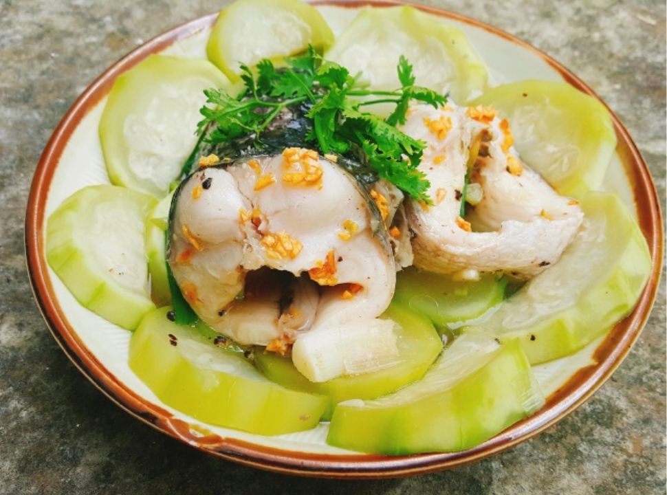 Cá lóc hấp bầu