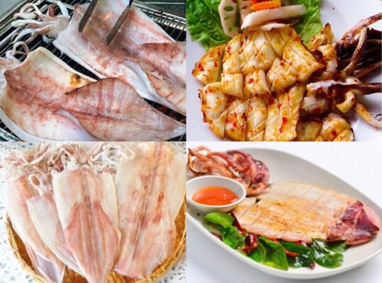 các món ăn làm từ mực khô